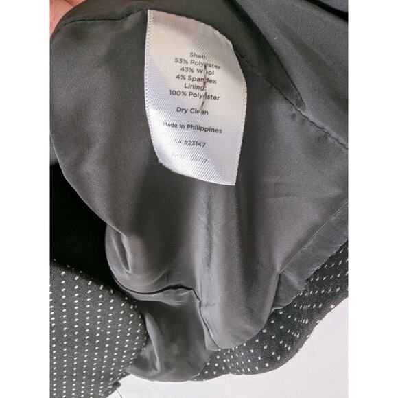 Talbots Womens Black Polka-dot Blazer Size‎ 12 Wool Blend Career Office Corpcore - Picture 5 of 9